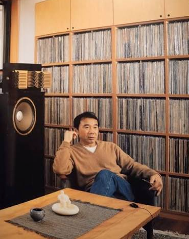 Artwork Haruki Murakami in his listening room in Tokyo