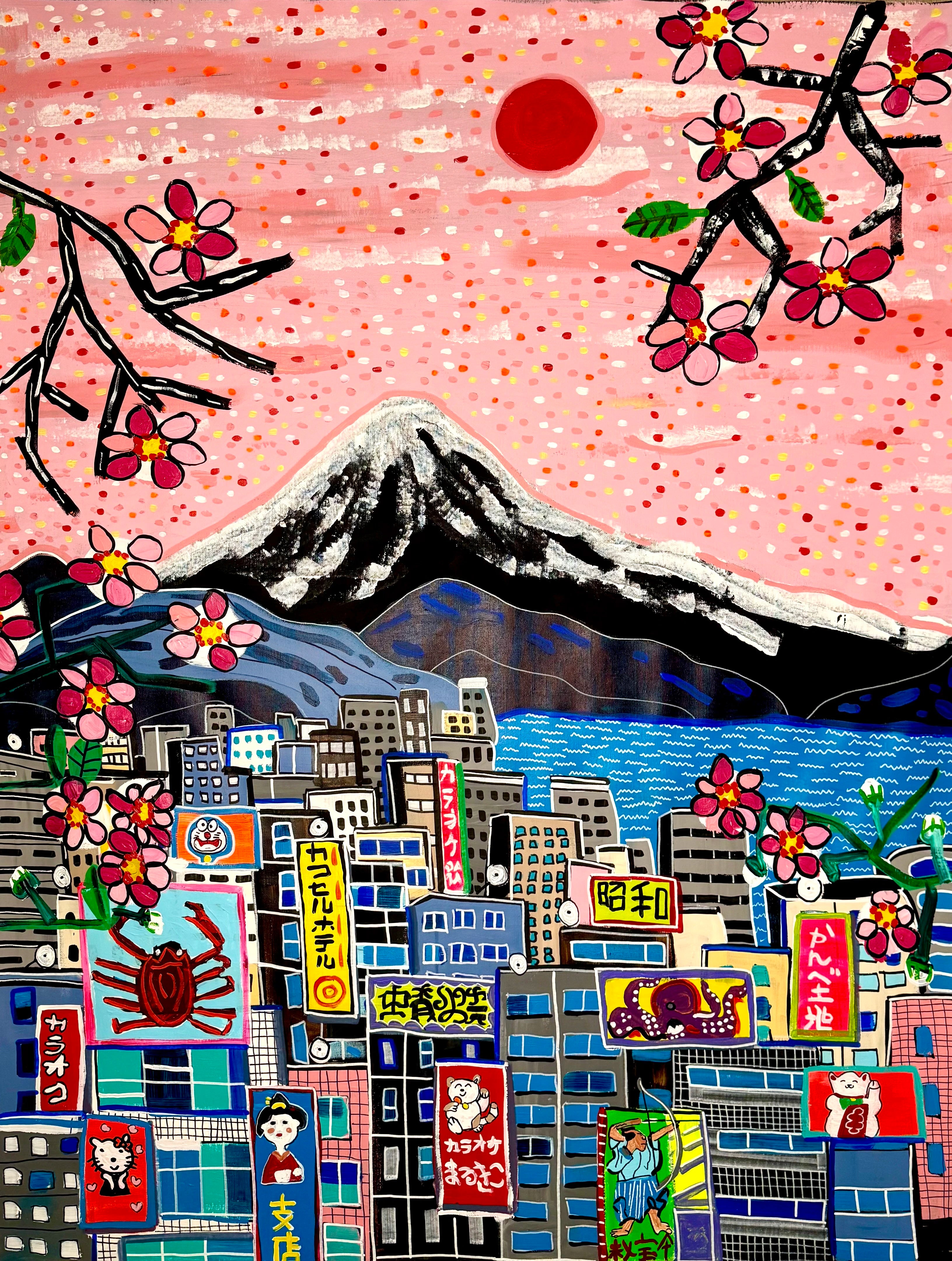 Night out in Shinjuku Mount Fuji View – Filipp Jenikae Art Prints