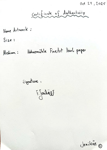 Limited Edition Hahnemühle Fine Art Print x Handwritten Certificate Of Authenticity