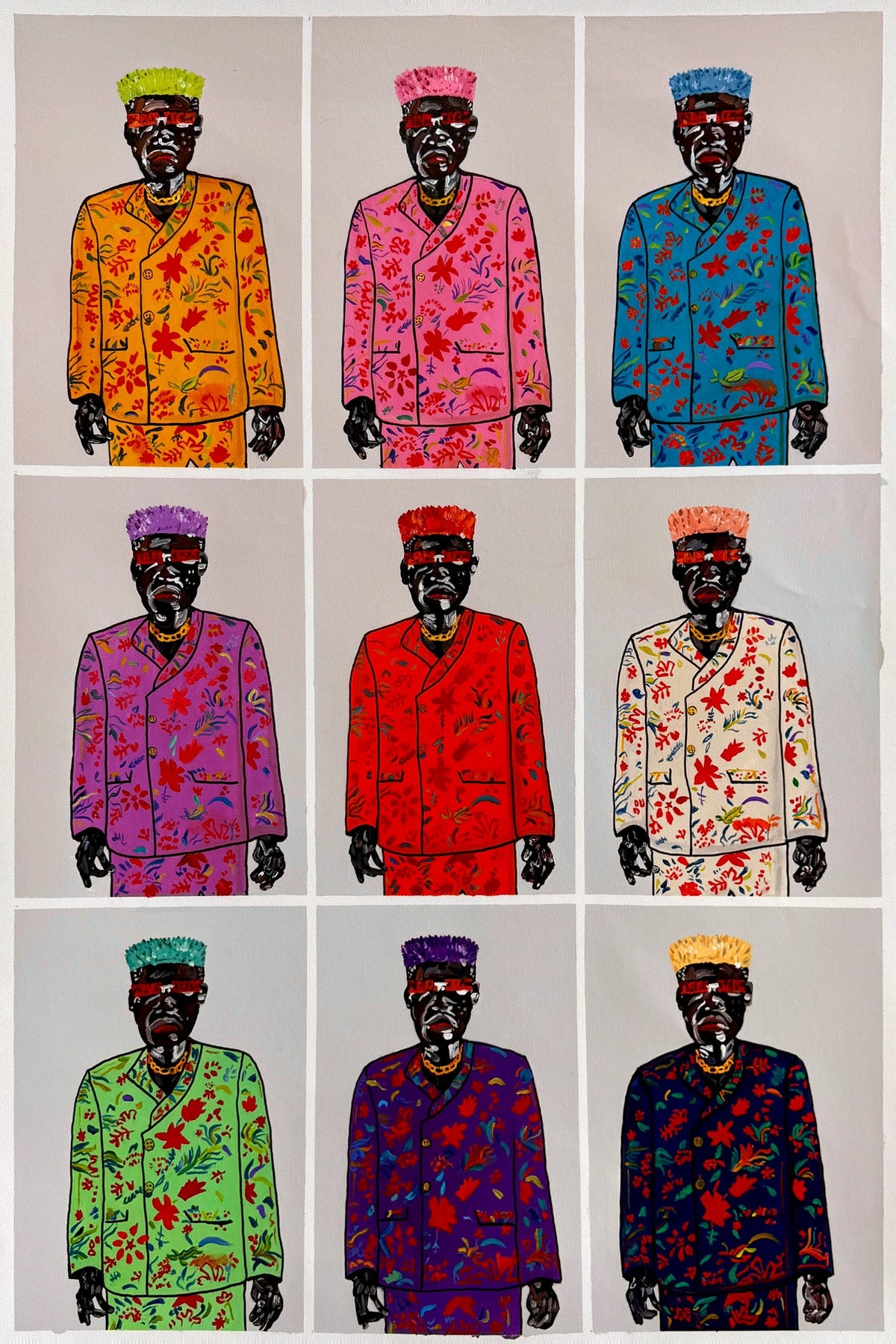 Men in Different Colored Suits