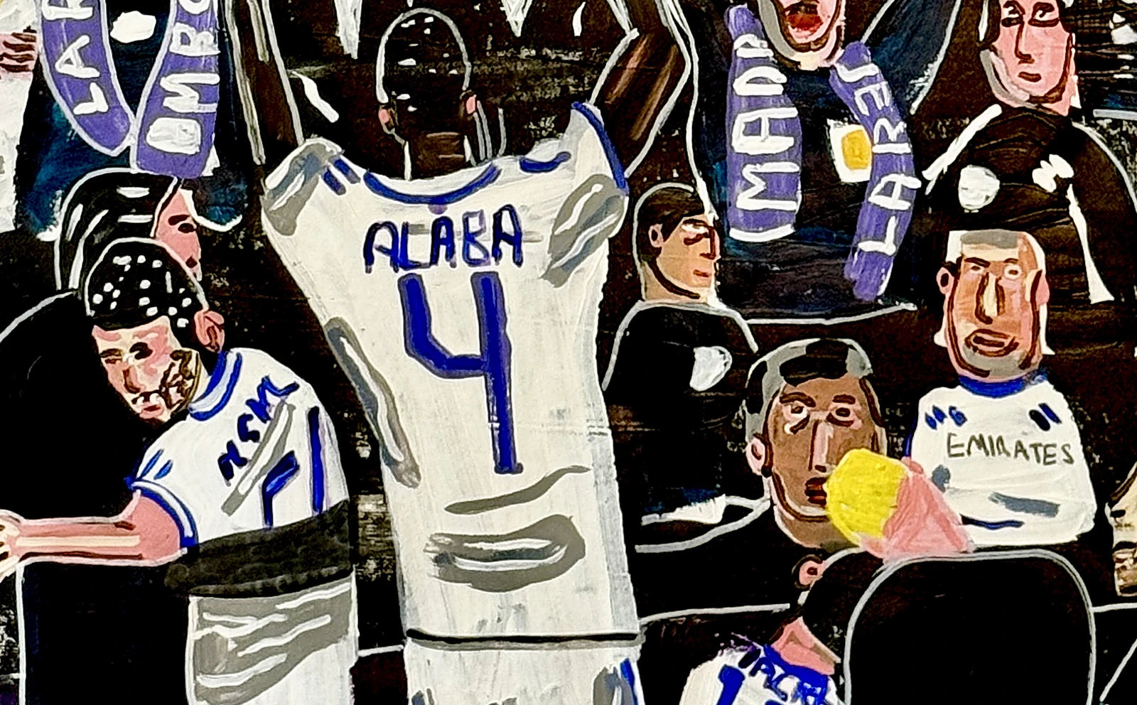 David Alaba celebrating with a Chair