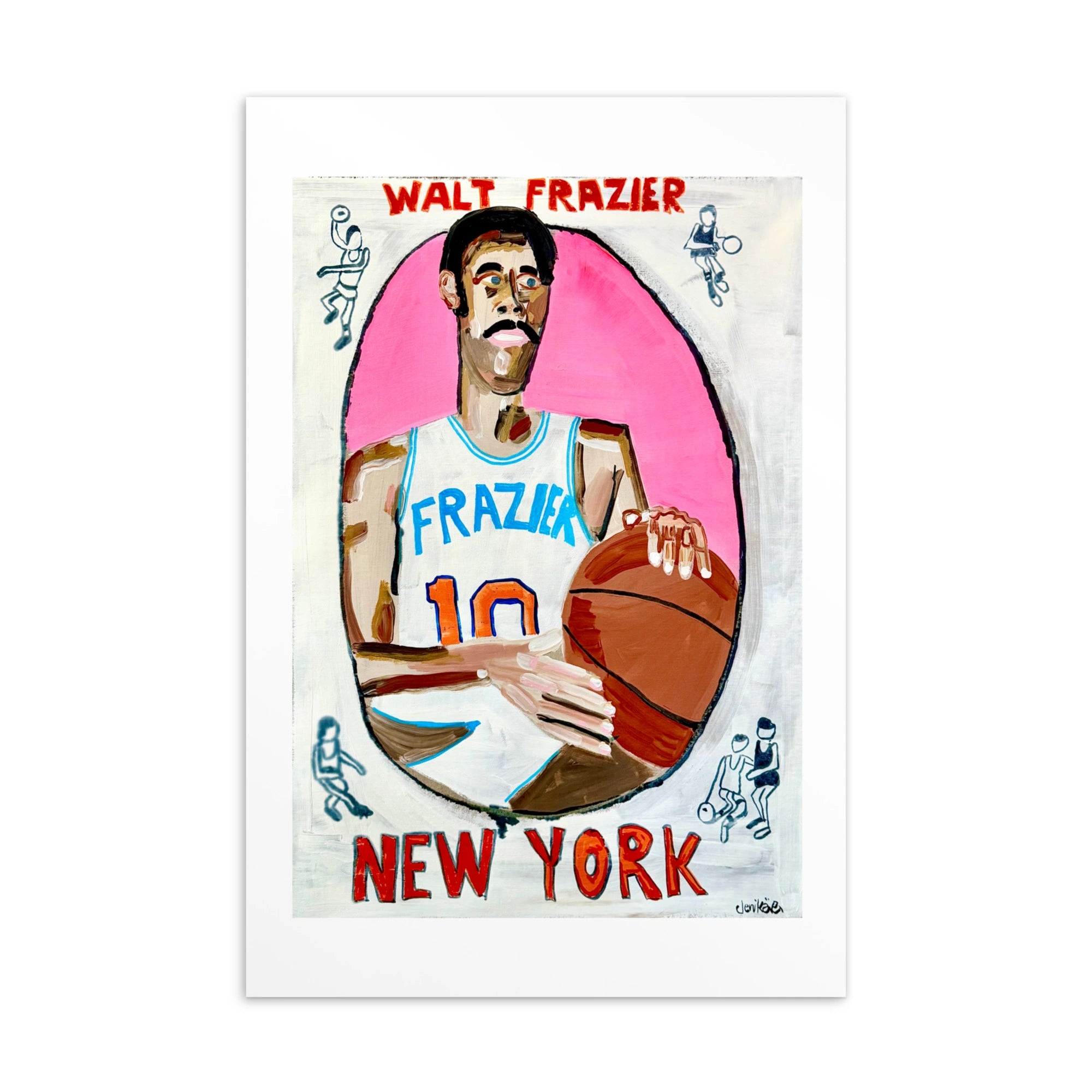 Basketball player in a white jersey with &