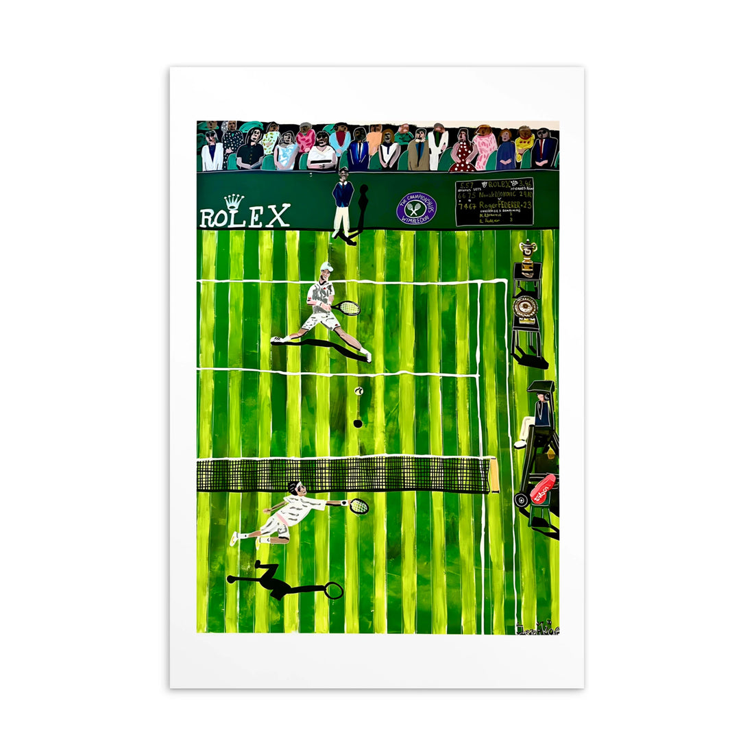 Wimbledon Federer vs Djokovic Postcard