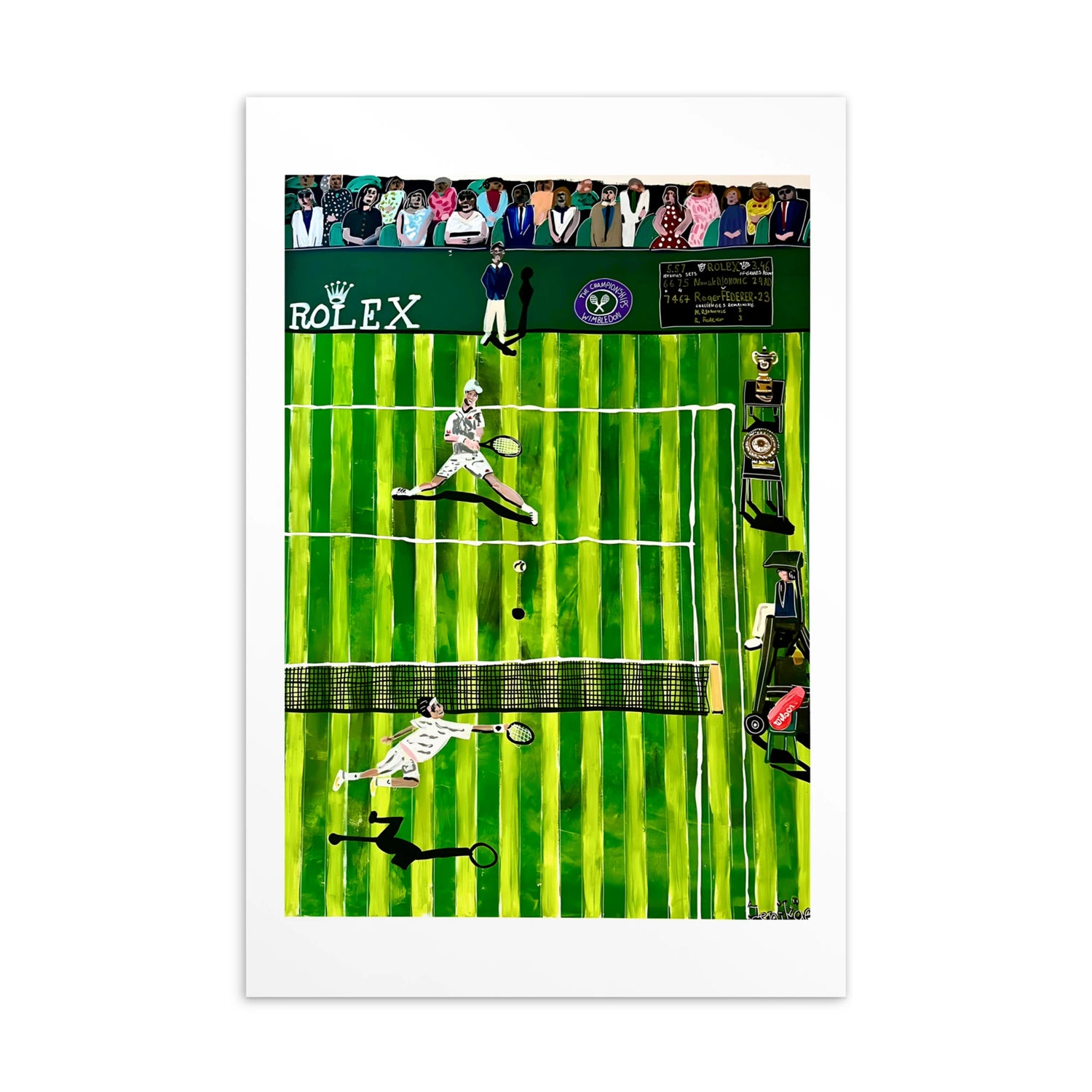 Wimbledon Federer vs Djokovic Postcard